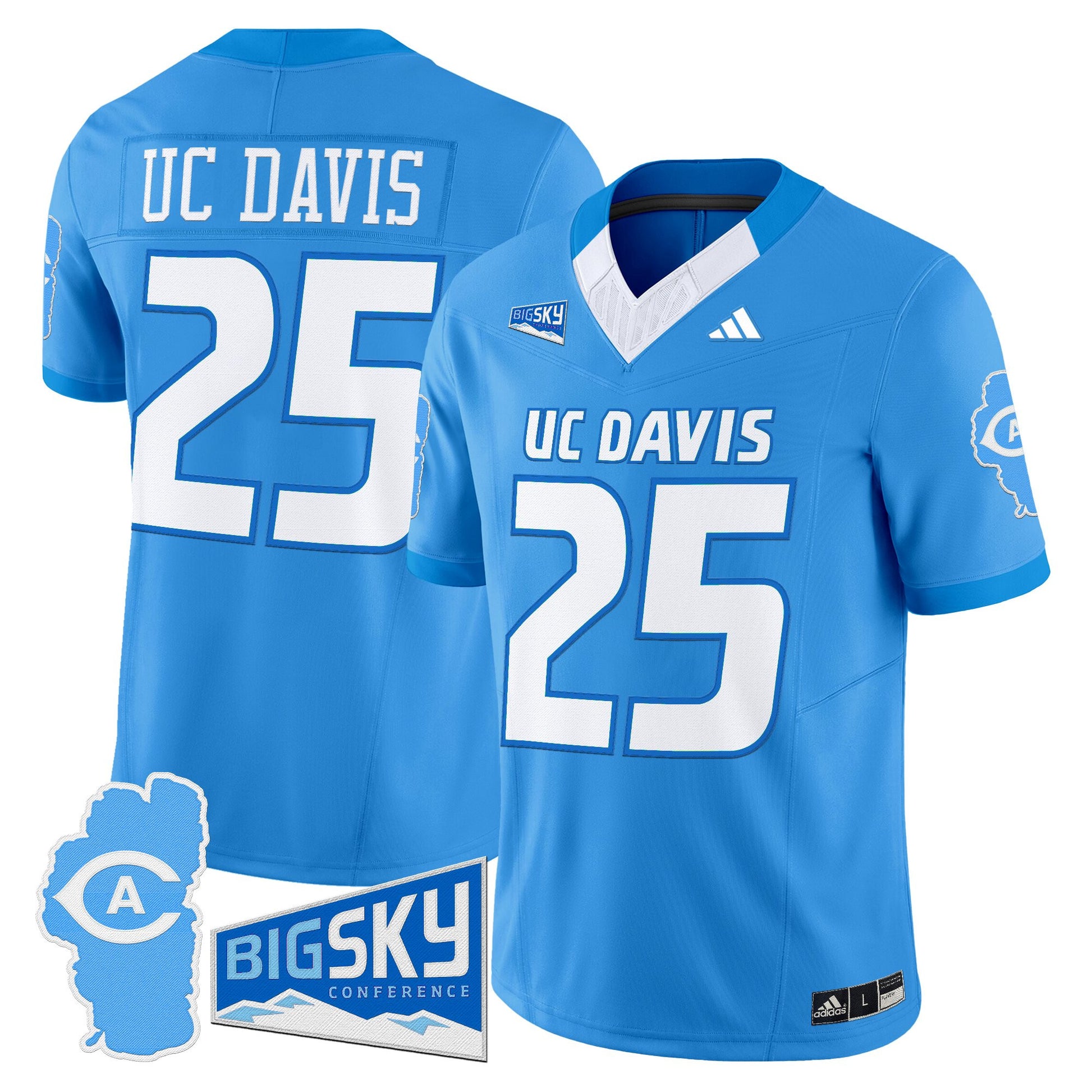 Men's UC Davis Aggies 2025 'Lake Tahoe Patch' Vapor Limited Jersey - All Stitched