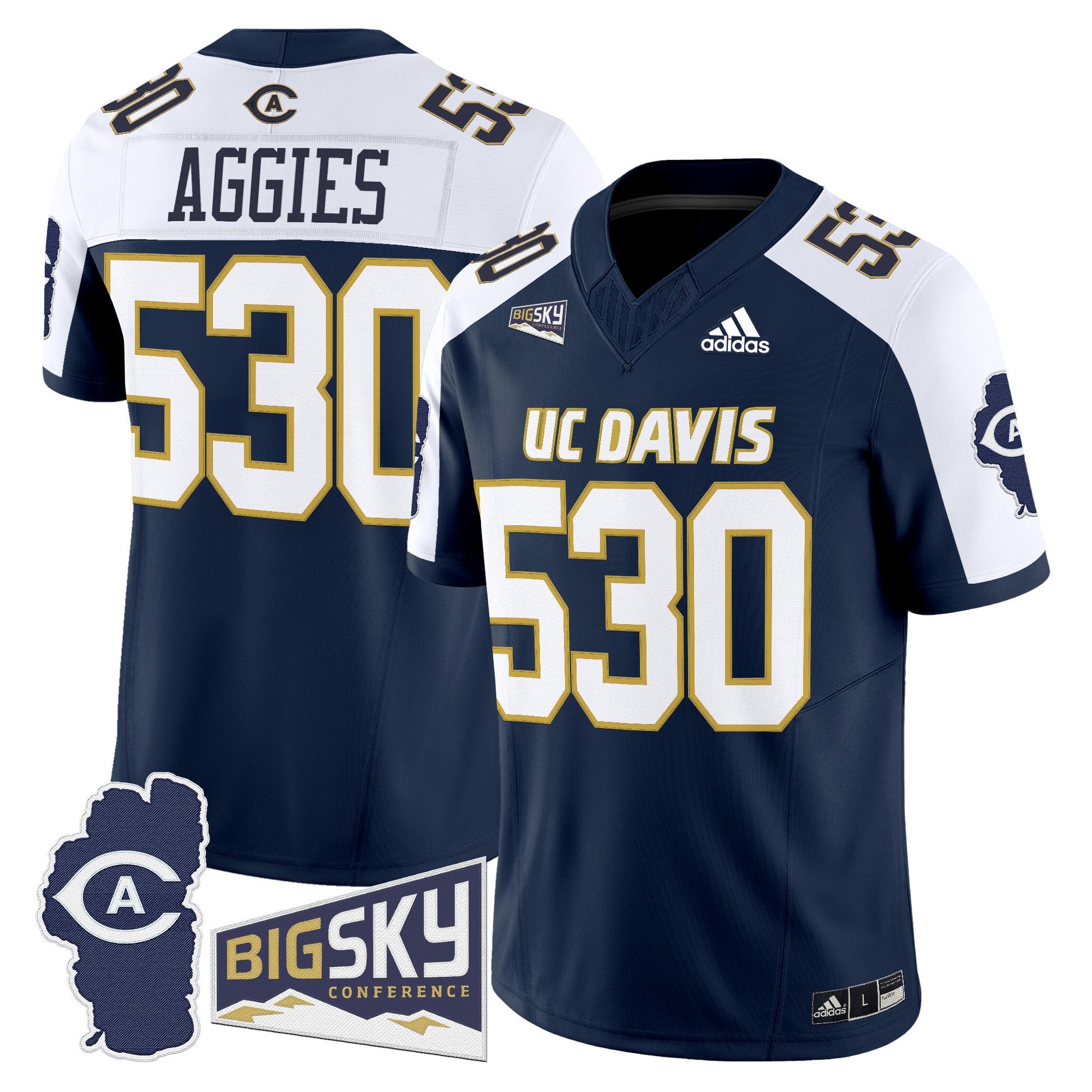 Men's UC Davis Aggies 2025 'Lake Tahoe Patch' Vapor Limited Jersey - All Stitched