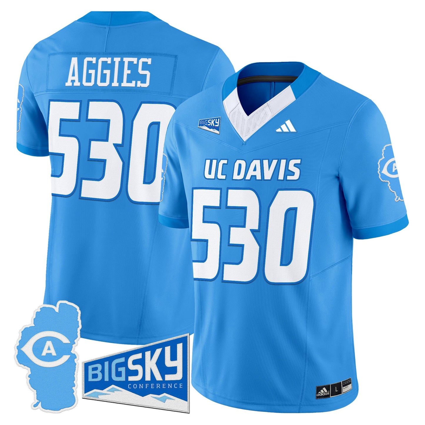 Men's UC Davis Aggies 2025 'Lake Tahoe Patch' Vapor Limited Jersey - All Stitched