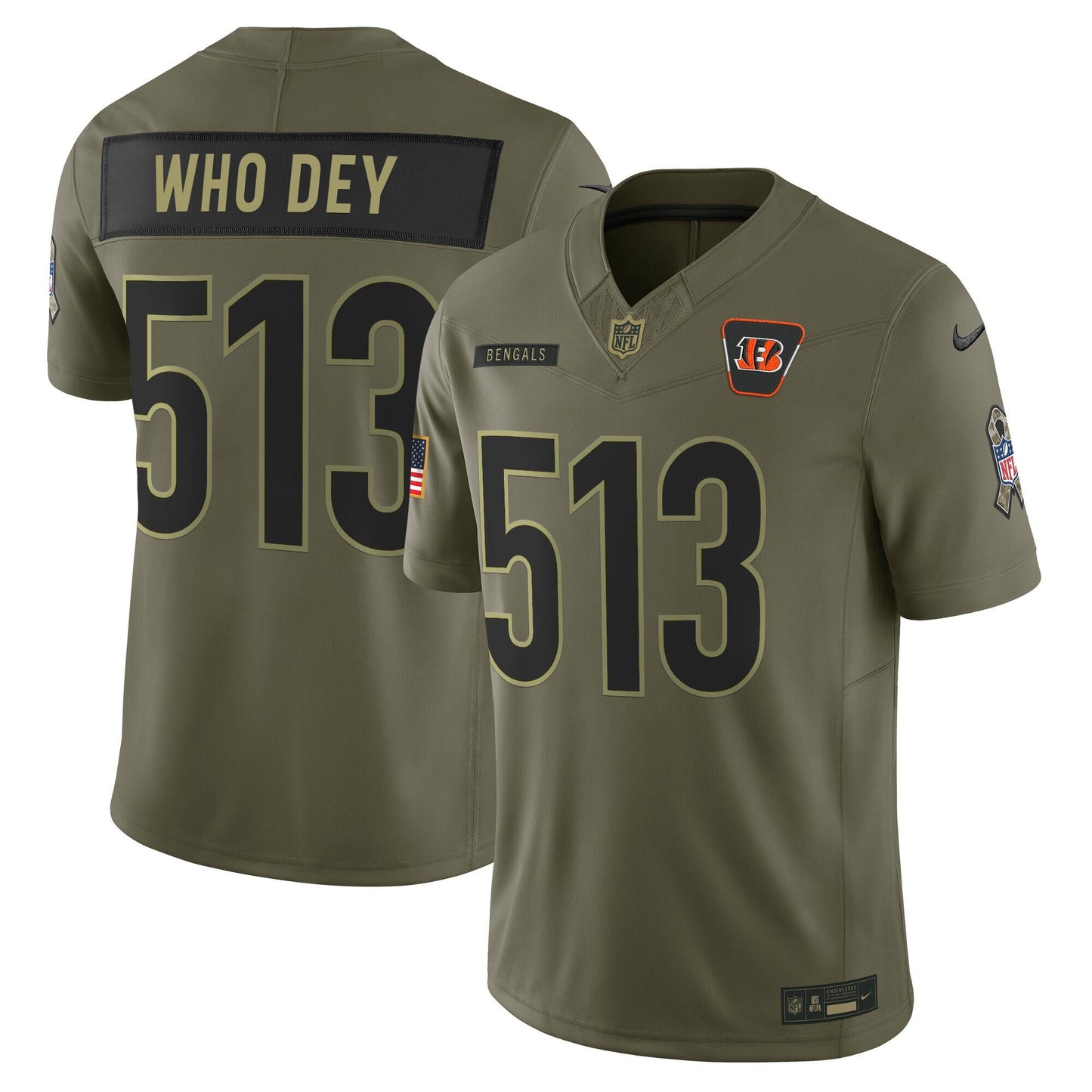 Cincinnati Bengals 2025 Salute to Service Vapor Limited Jersey - All Stitched
