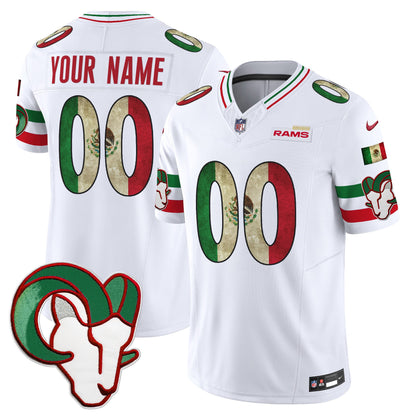 Los Angeles Rams 2025 Mexico Vapor Limited Custom Jersey - All Stitched