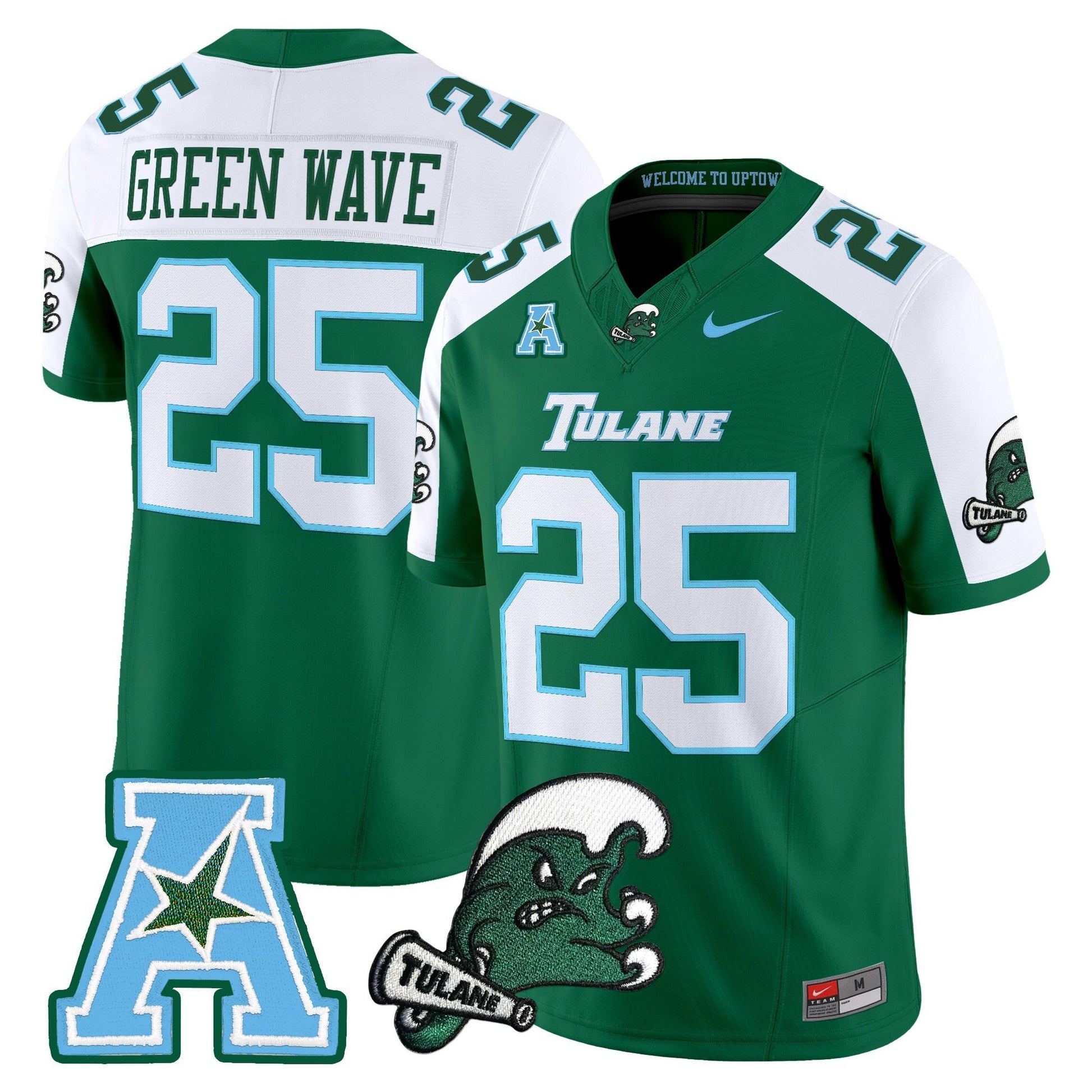 Men's Tulane Green Wave 2025 Vapor Limited Jersey - All Stitched
