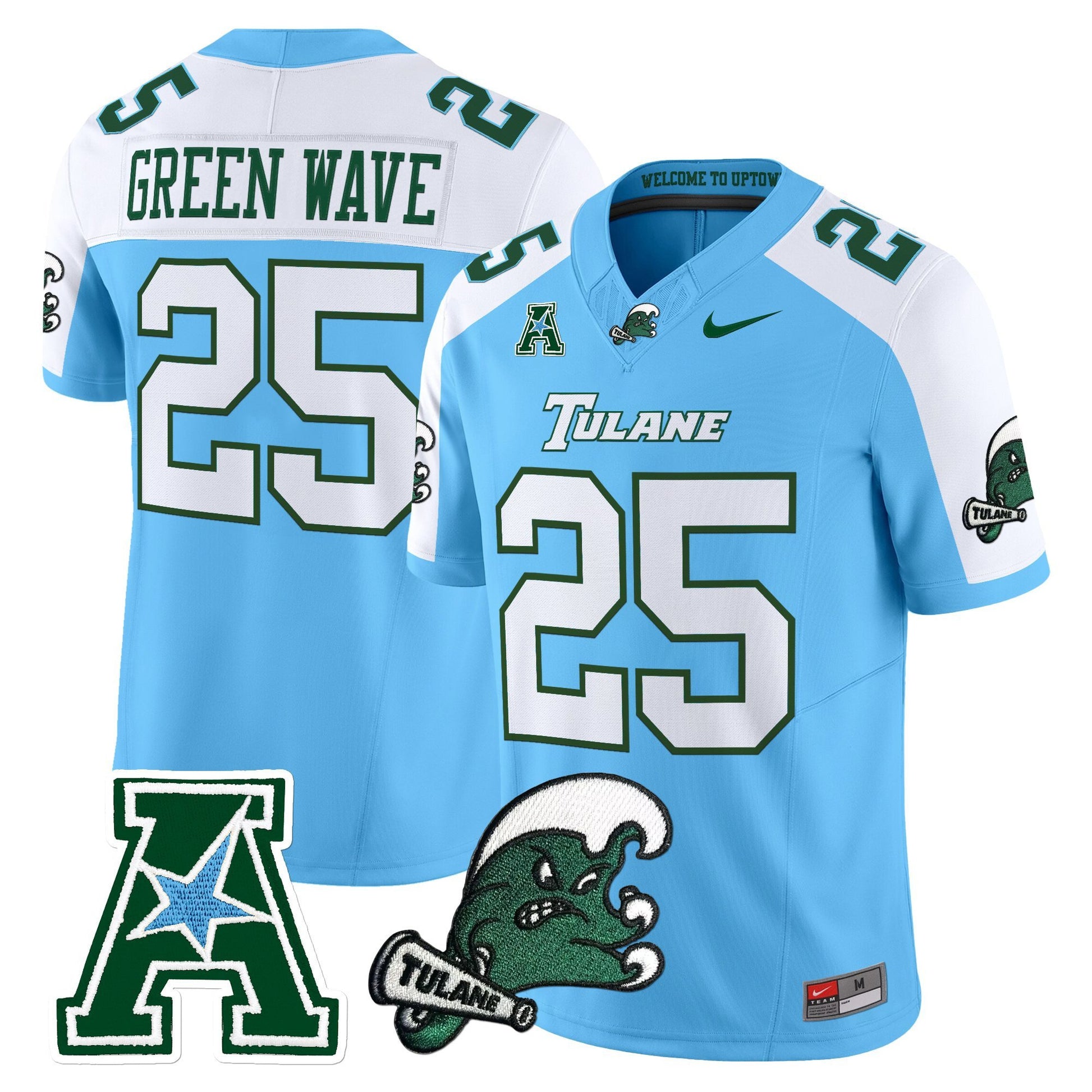 Men's Tulane Green Wave 2025 Vapor Limited Jersey - All Stitched