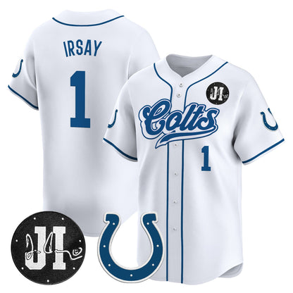 Men's Indianapolis Colts 2025 Jim Irsay Patch Vapor Baseball Jersey - All Stitched
