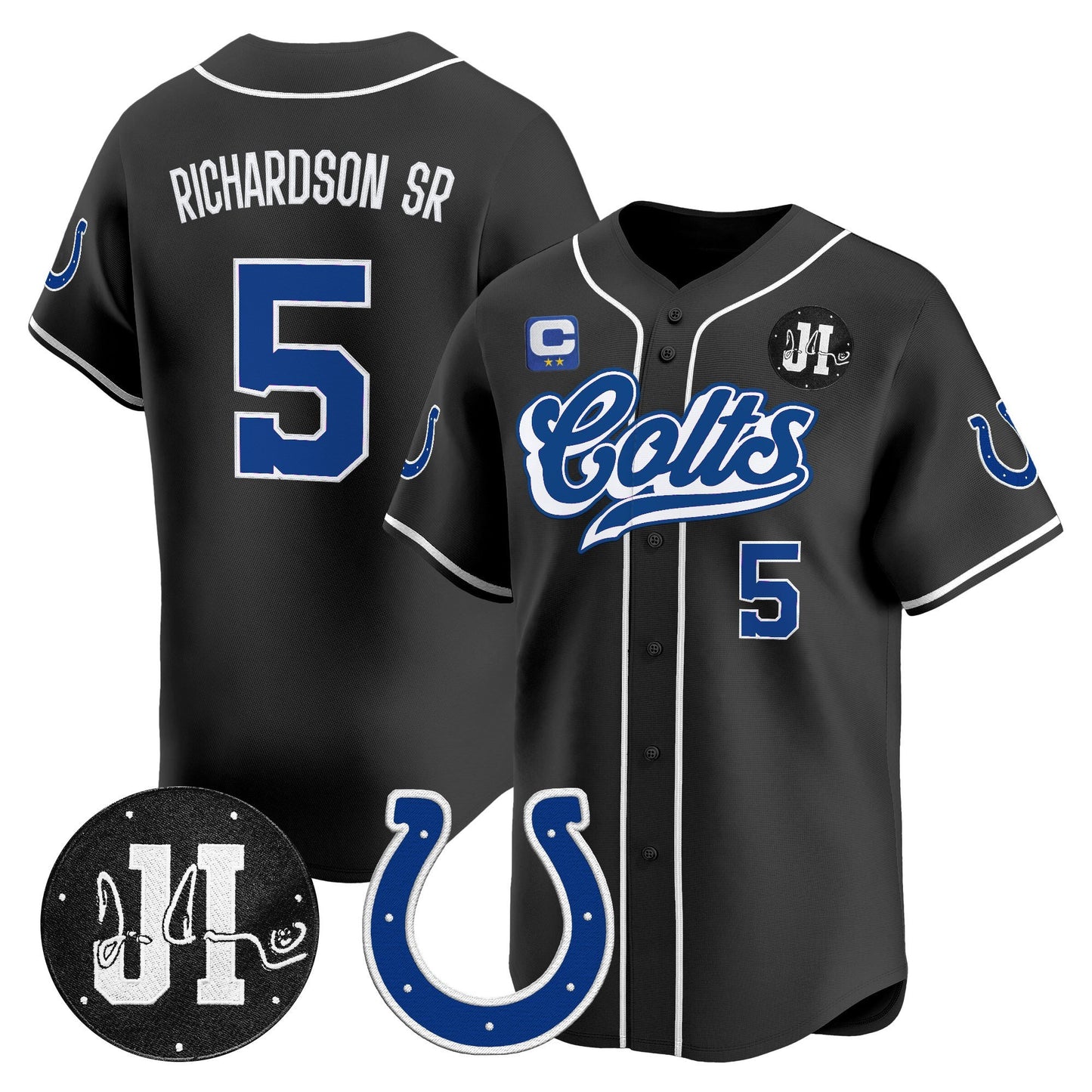 Men's Indianapolis Colts 2025 Jim Irsay Patch Vapor Baseball Jersey - All Stitched