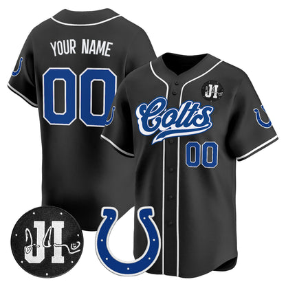 Indianapolis Colts 2025 Jim Irsay Patch Vapor Baseball Custom Jersey - All Stitched