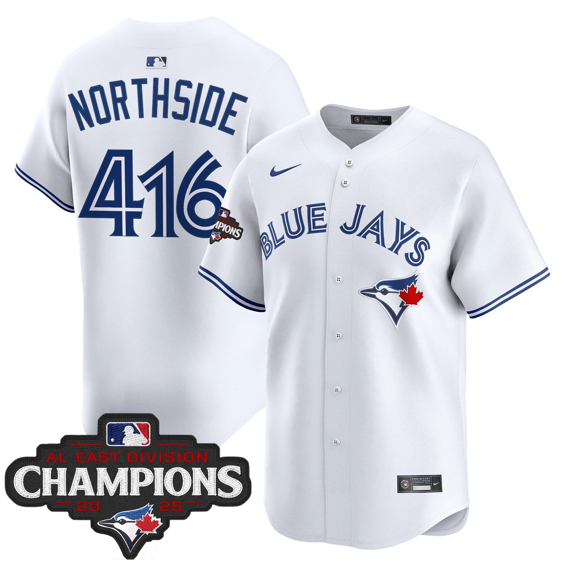 Men's Toronto Blue Jays 2025 AL East Division Champions Vapor Premier Limited Jersey - All Stitched
