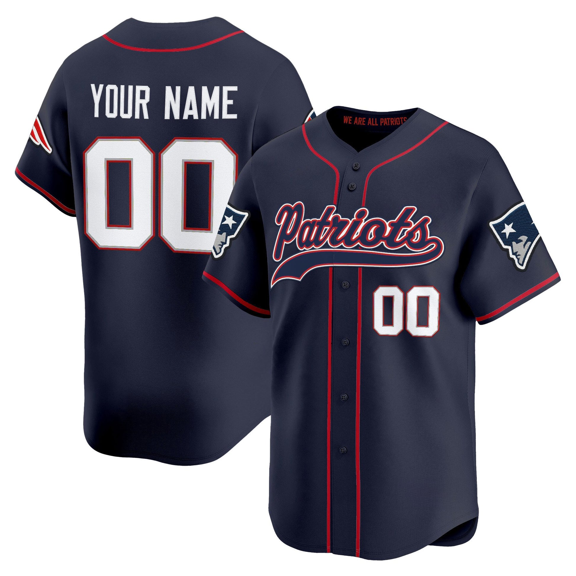 New England Patriots 2025 Vapor Baseball Custom Jersey - All Stitched