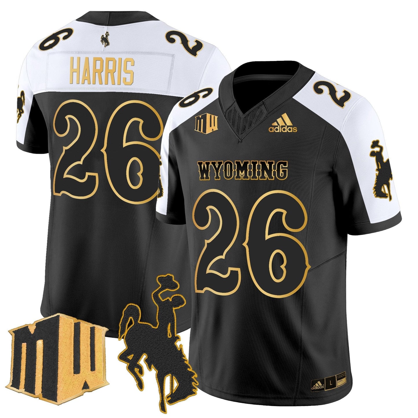 Men's Wyoming Cowboys 2025 Gold Vapor Limited Jersey - All Stitched