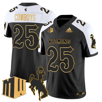 Men's Wyoming Cowboys 2025 Gold Vapor Limited Jersey - All Stitched