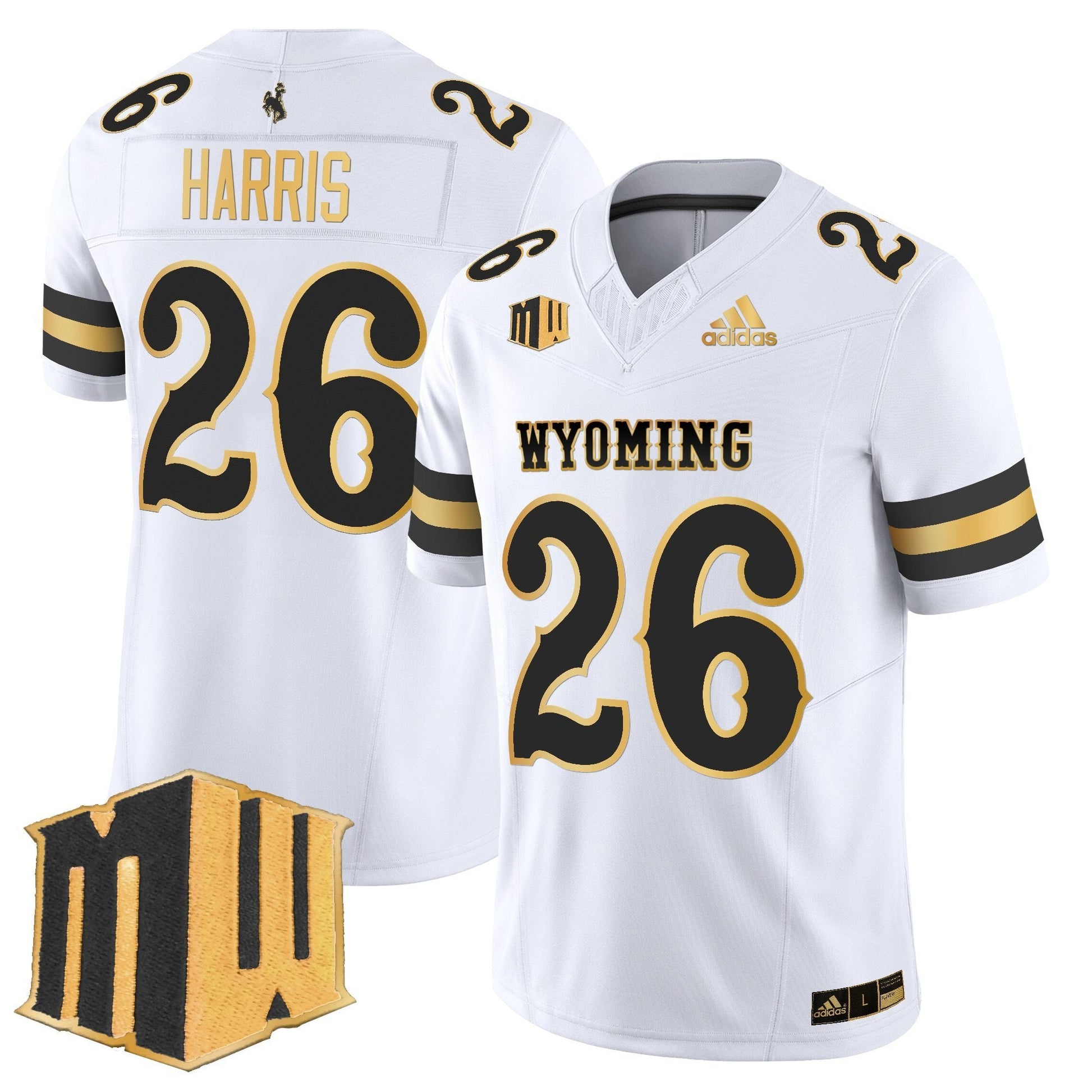 Men's Wyoming Cowboys 2025 Gold Vapor Limited Jersey - All Stitched
