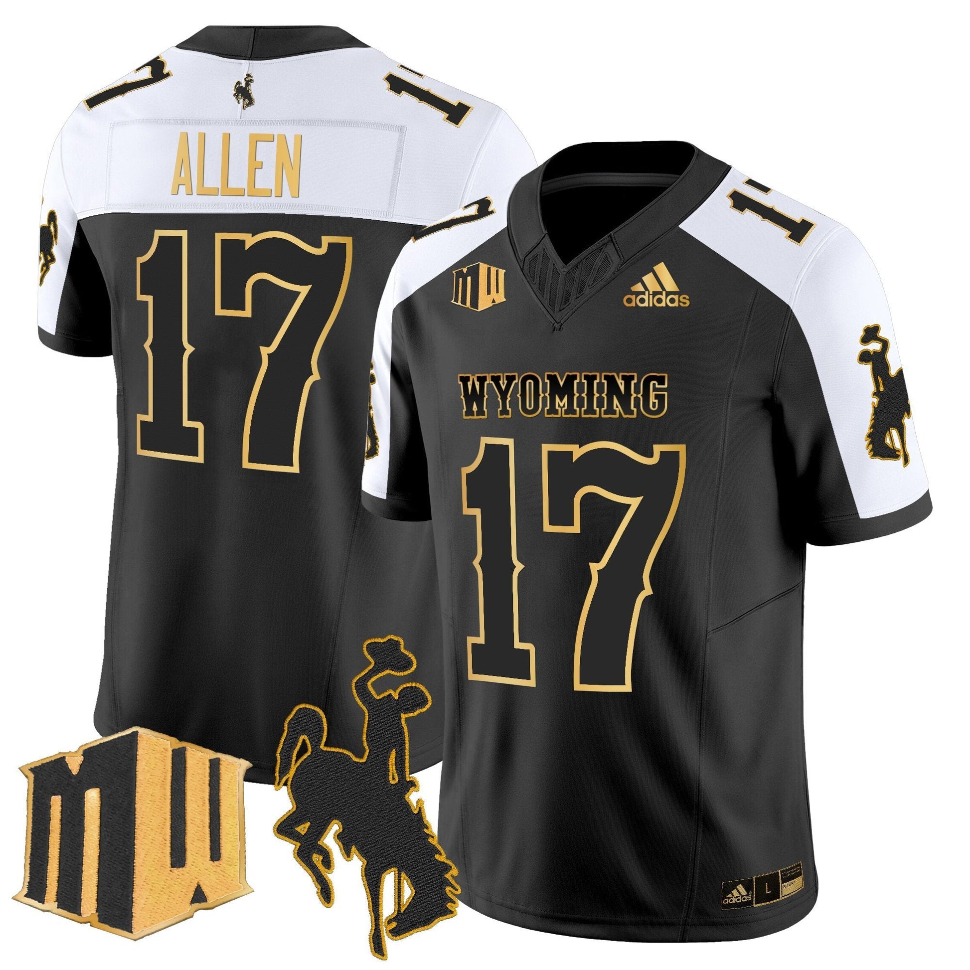 Men's Wyoming Cowboys 2025 Gold Vapor Limited Jersey - All Stitched