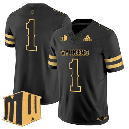 Men's Wyoming Cowboys 2025 Gold Vapor Limited Jersey - All Stitched
