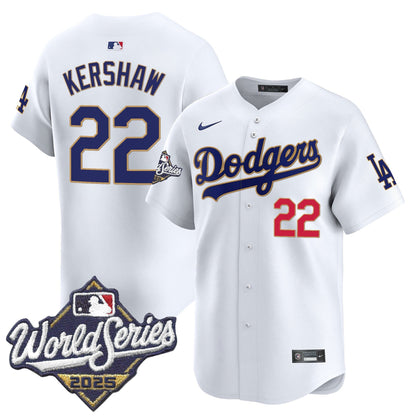 Dodgers 2025 World Series Gold Trim Vapor Premier Limited Jersey - All Stitched