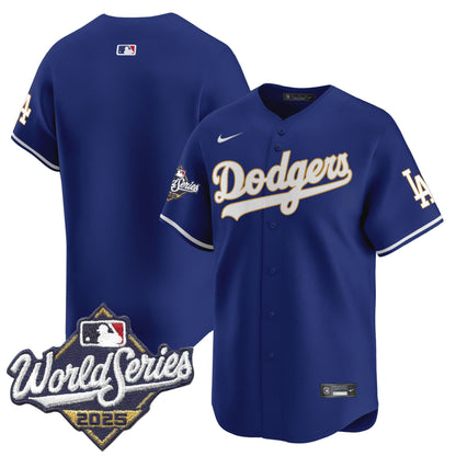 Dodgers 2025 World Series Gold Trim Vapor Premier Limited Jersey - All Stitched
