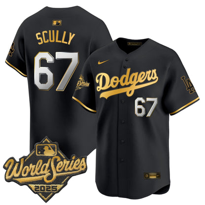 Dodgers 2025 World Series Gold Trim Vapor Premier Limited Jersey - All Stitched