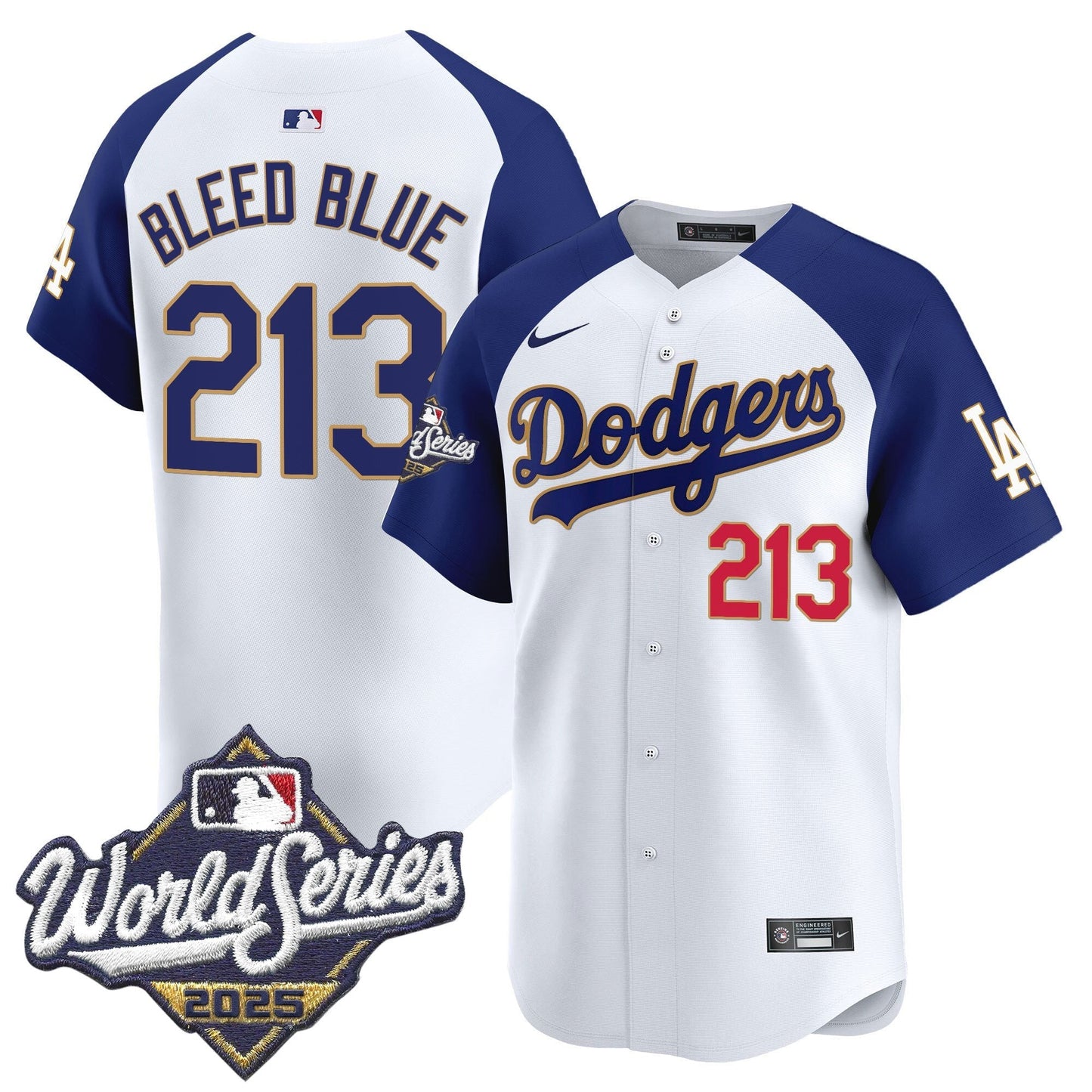 Dodgers 2025 World Series Gold Trim Vapor Premier Limited Jersey - All Stitched