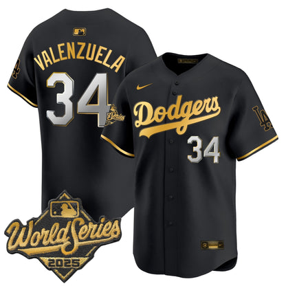 Dodgers 2025 World Series Gold Trim Vapor Premier Limited Jersey - All Stitched