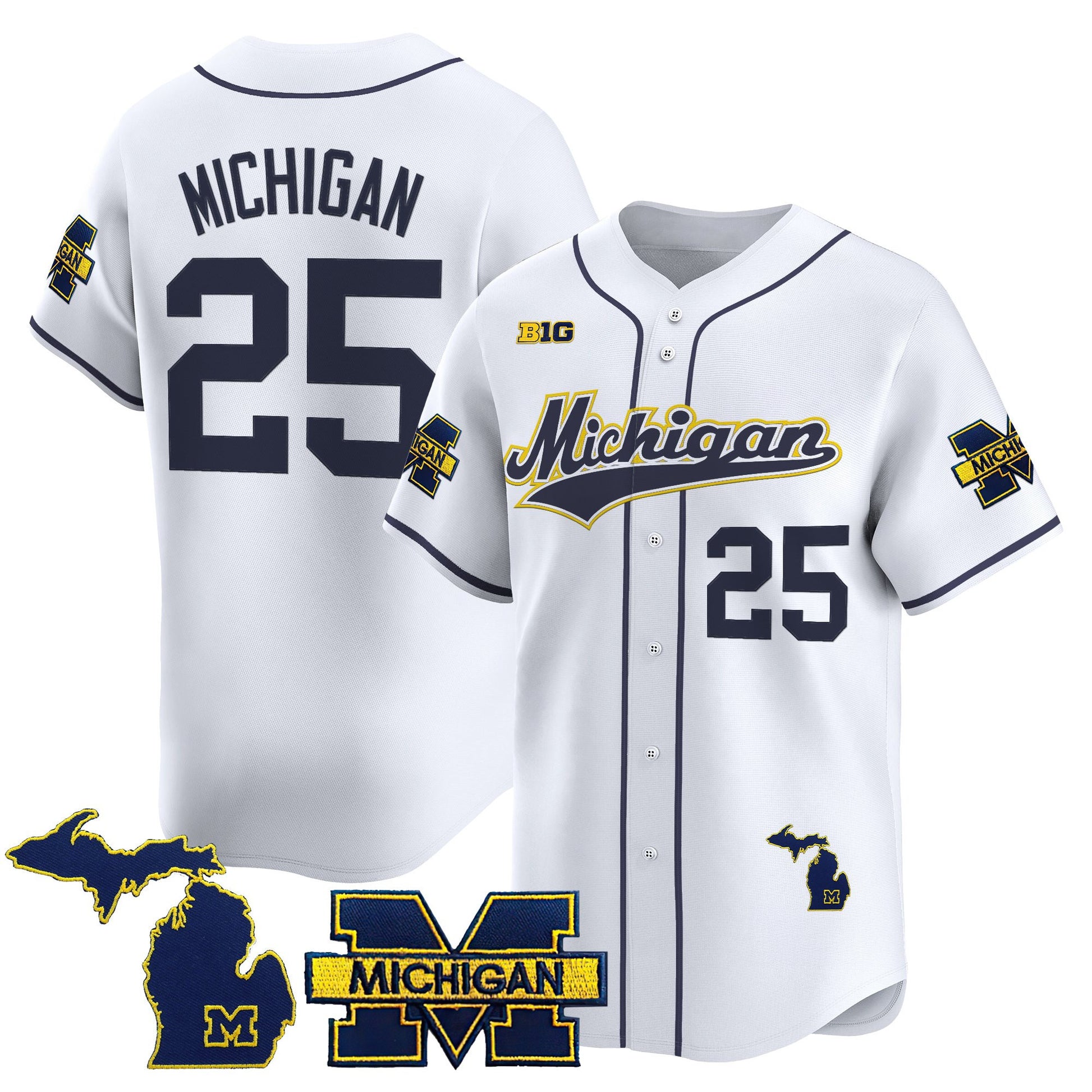 Men's Michigan Wolverines 2025 Vapor Baseball Jersey - All Stitched
