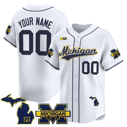 Michigan Wolverines 2025 Vapor Baseball Custom Jersey - All Stitched