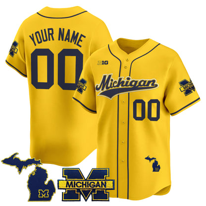 Michigan Wolverines 2025 Vapor Baseball Custom Jersey - All Stitched