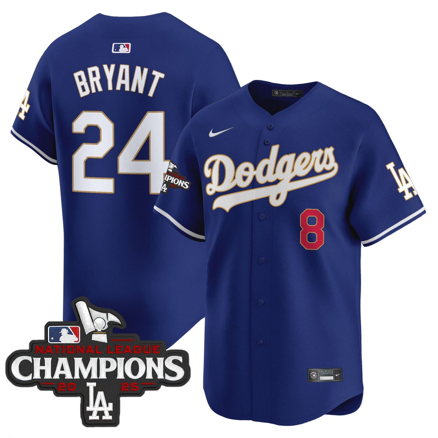 Men's Dodgers 2025 National League Champions Vapor Premier Limited Jersey - All Stitched
