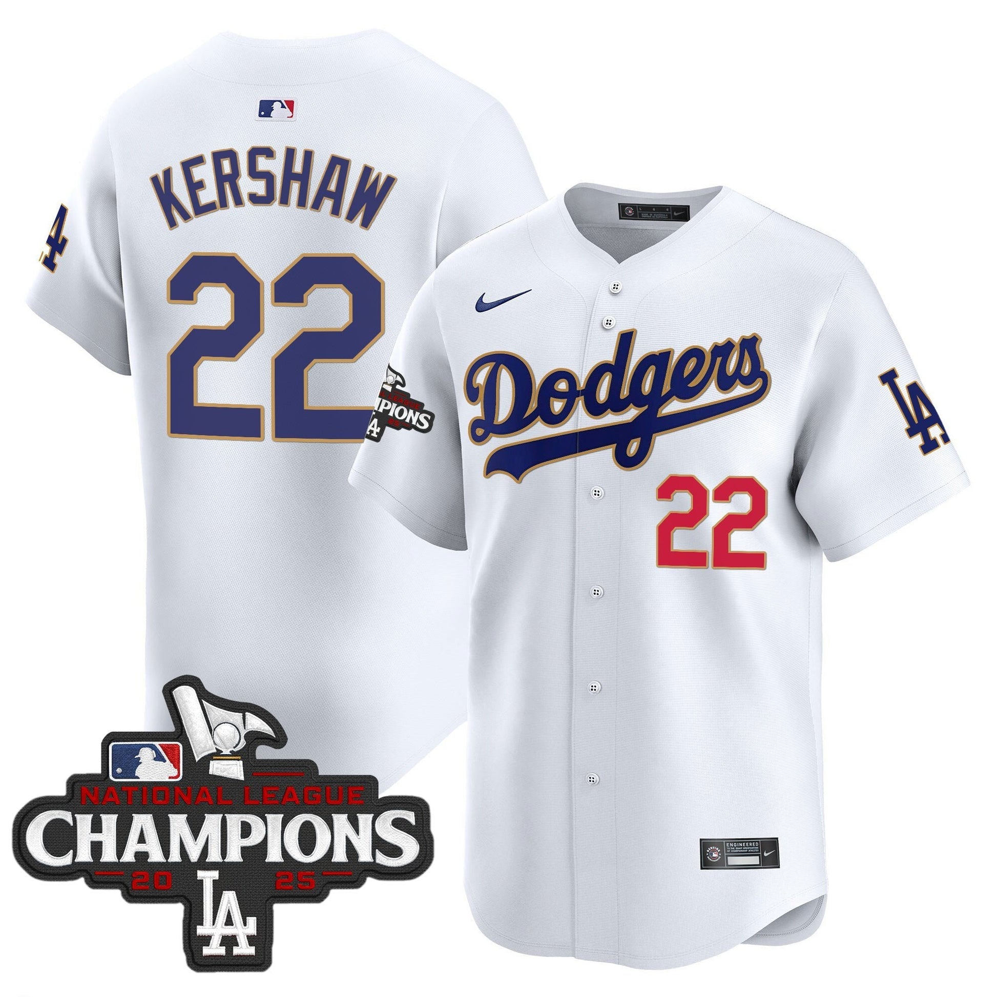 Men's Dodgers 2025 National League Champions Vapor Premier Limited Jersey - All Stitched