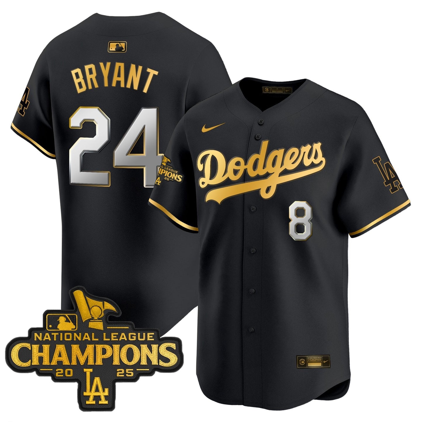 Men's Dodgers 2025 National League Champions Vapor Premier Limited Jersey - All Stitched