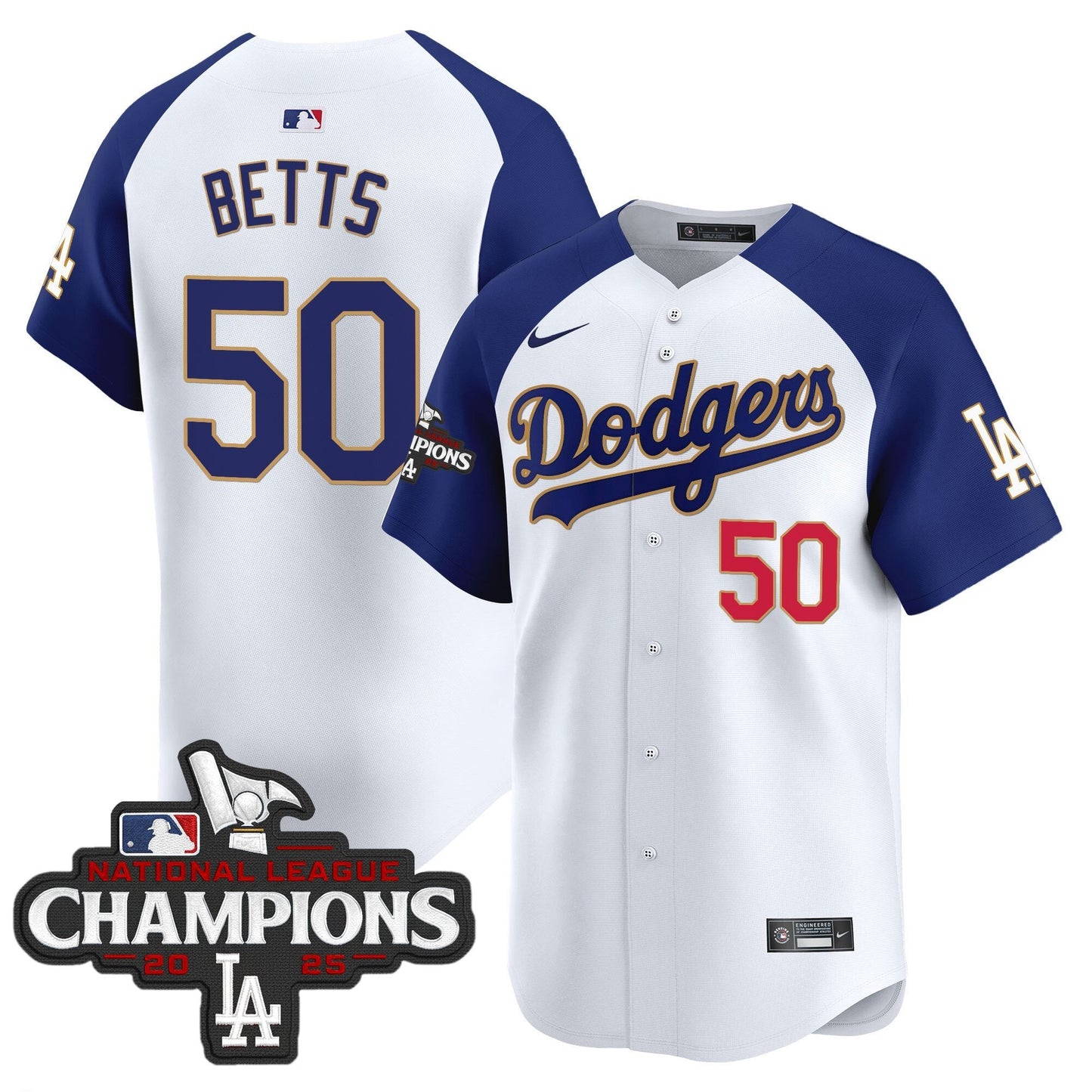 Men's Dodgers 2025 National League Champions Vapor Premier Limited Jersey - All Stitched