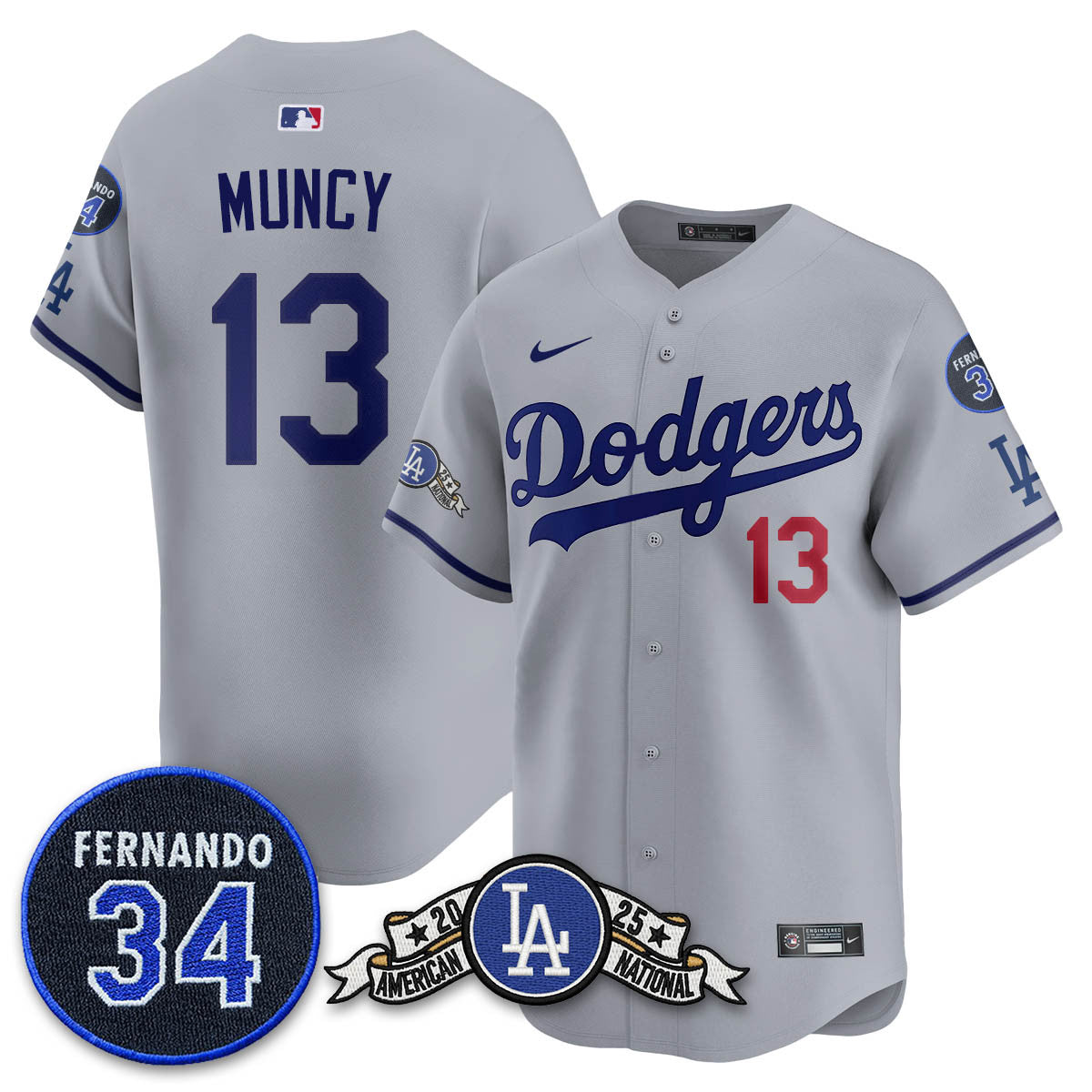 LAD 2025 National League Champions Jersey - All Stitched