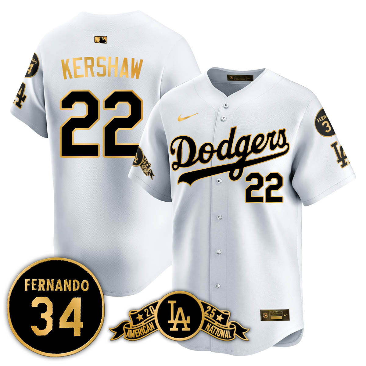 Los Angeles Dodgers 2025 National League Champions Jersey - All Stitched