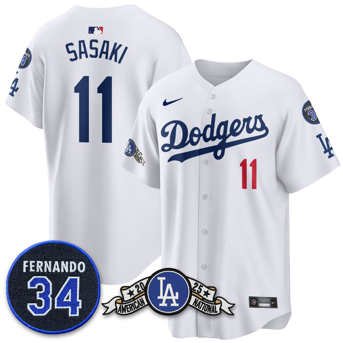 LAD 2025 National League Champions Jersey - All Stitched