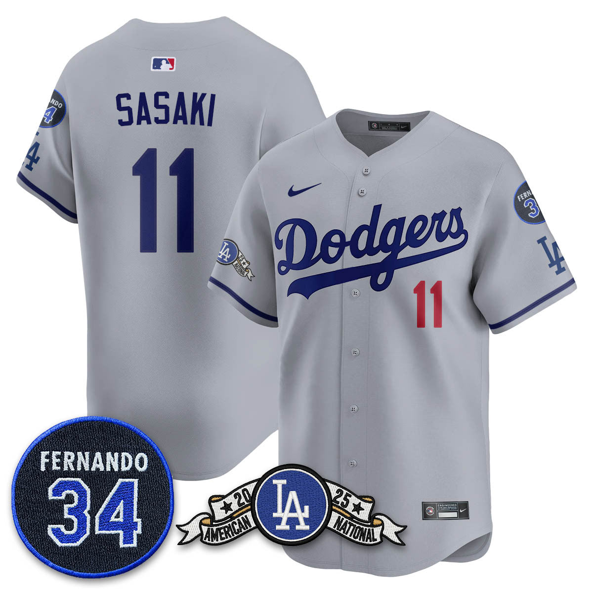 LAD 2025 National League Champions Jersey - All Stitched