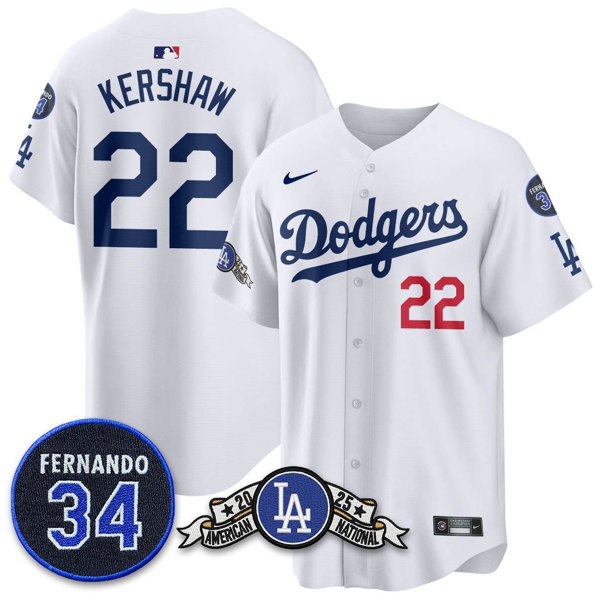 LAD 2025 National League Champions Jersey - All Stitched