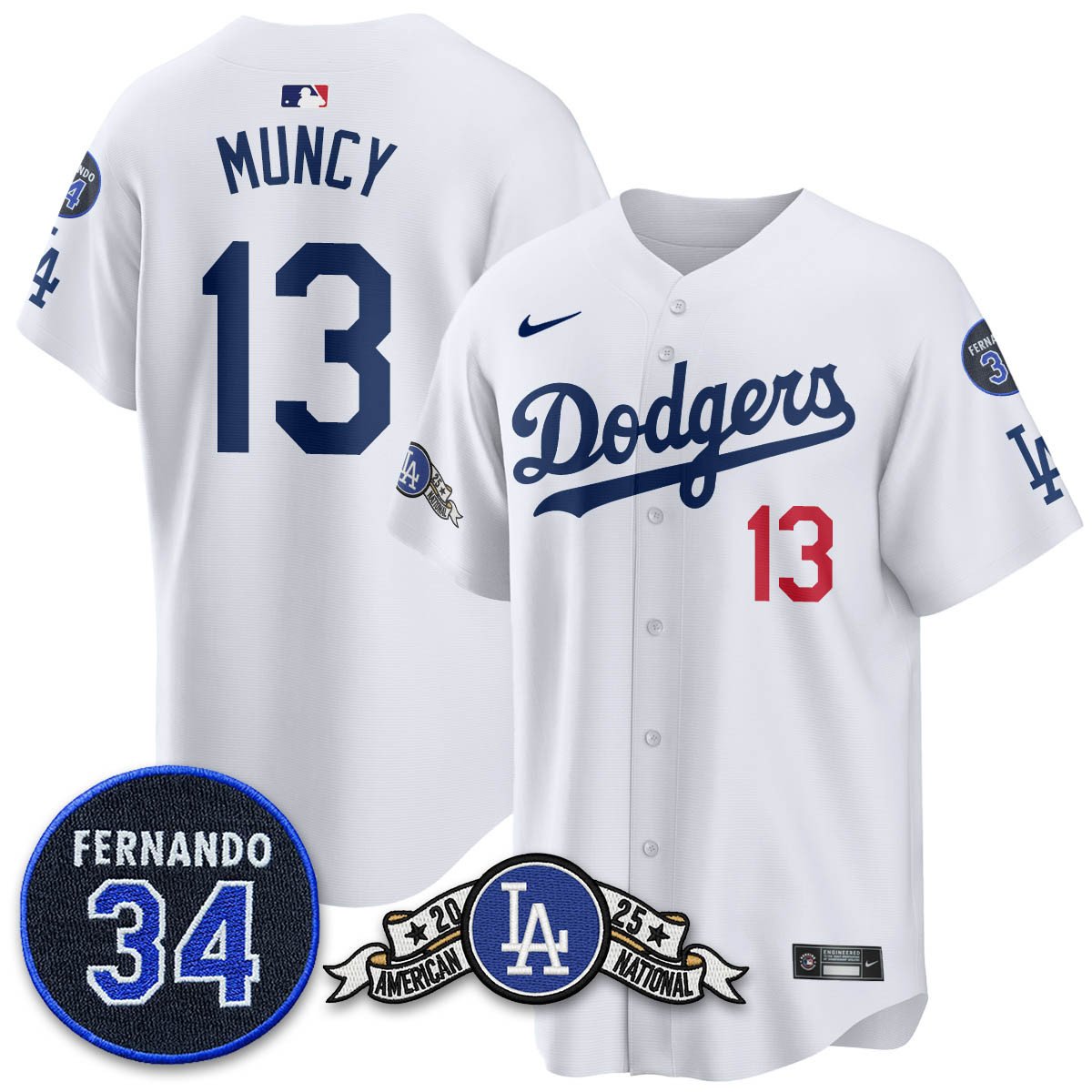 LAD 2025 National League Champions Jersey - All Stitched