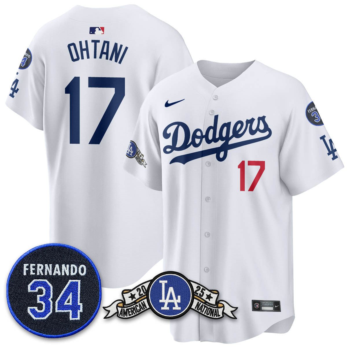 LAD 2025 National League Champions Jersey - All Stitched