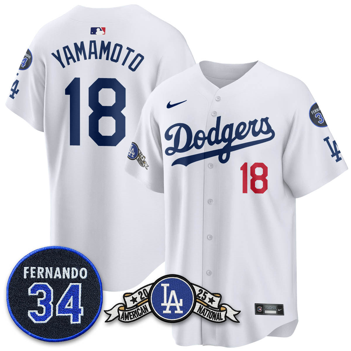 LAD 2025 National League Champions Jersey - All Stitched