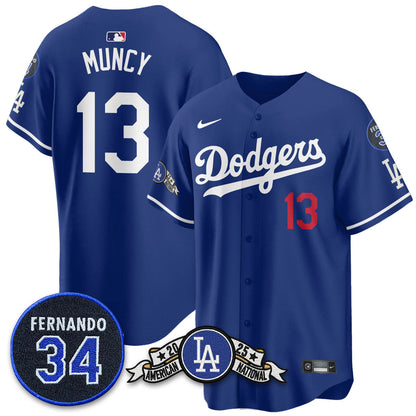 Los Angeles Dodgers 2025 National League Champions Jersey - All Stitched