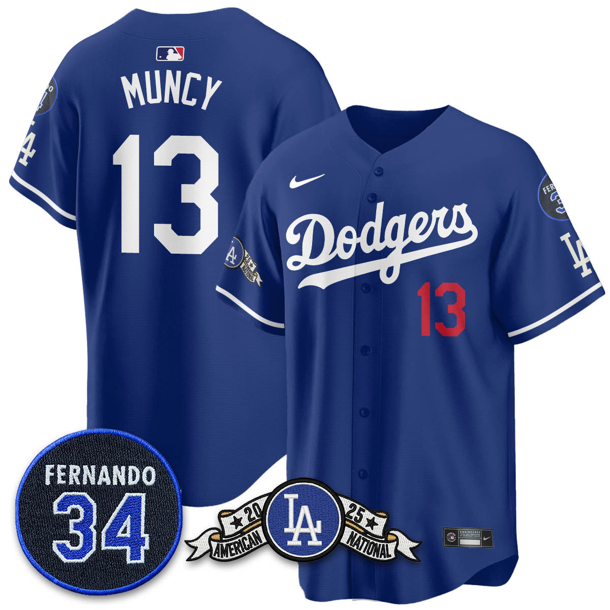 LAD 2025 National League Champions Jersey - All Stitched