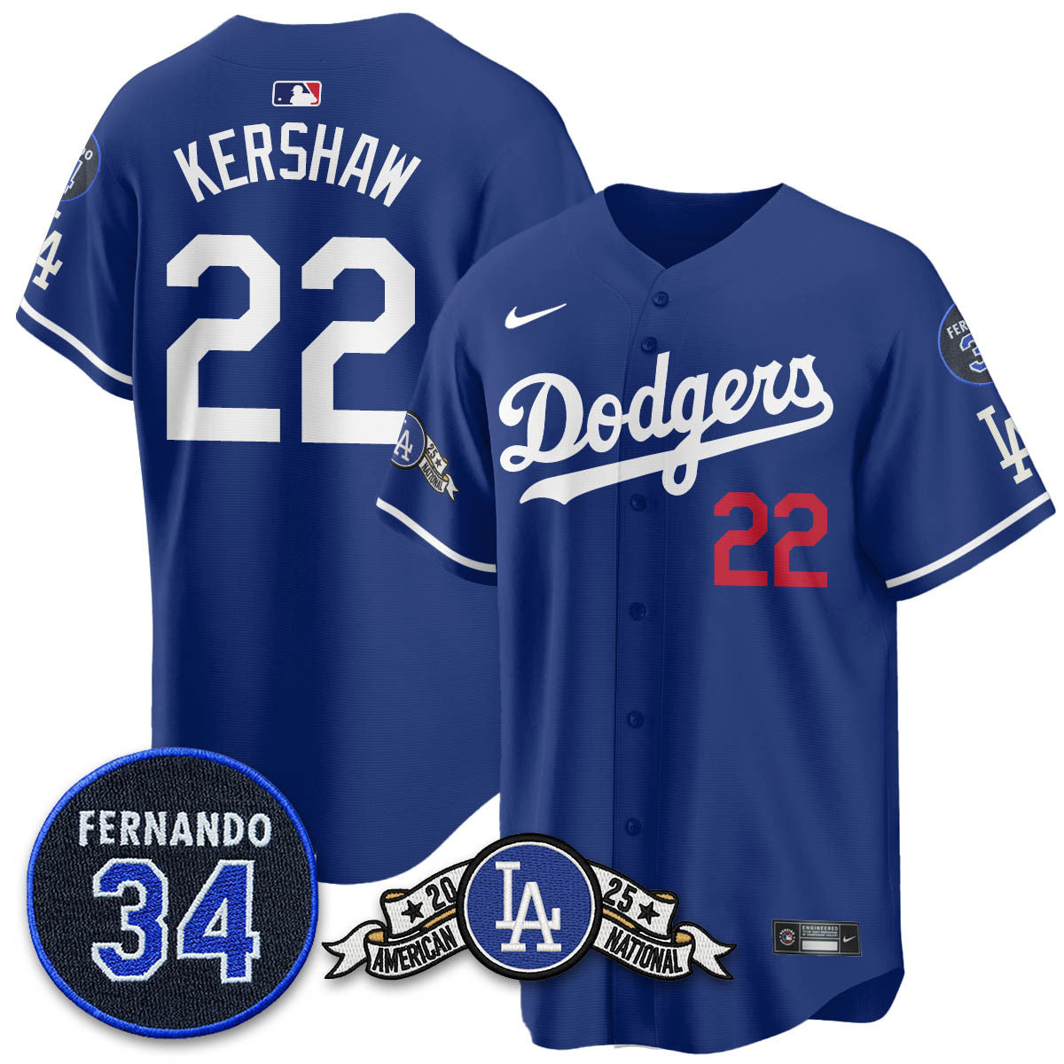 LAD 2025 National League Champions Jersey - All Stitched