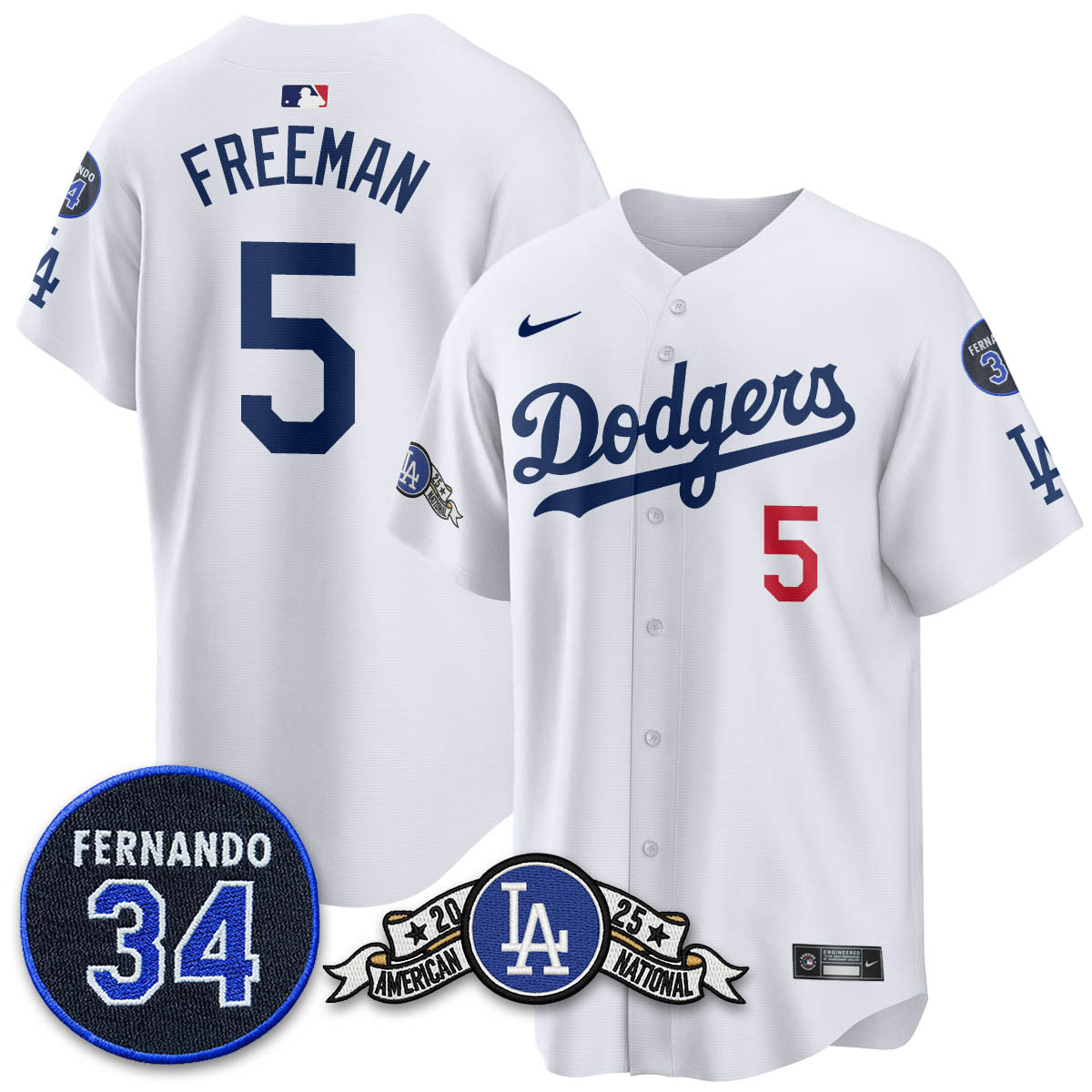 LAD 2025 National League Champions Jersey - All Stitched