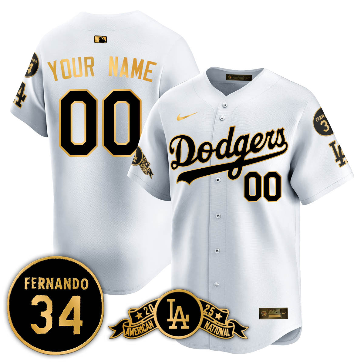 Custom Los Angeles Dodgers 2025 National League Champions Jersey - All Stitched