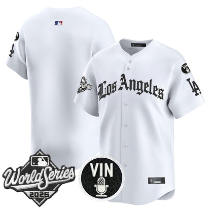 Men's Dodgers 2025 World Series Vapor Premier Limited Jersey - LA Gothic Edition - All Stitched