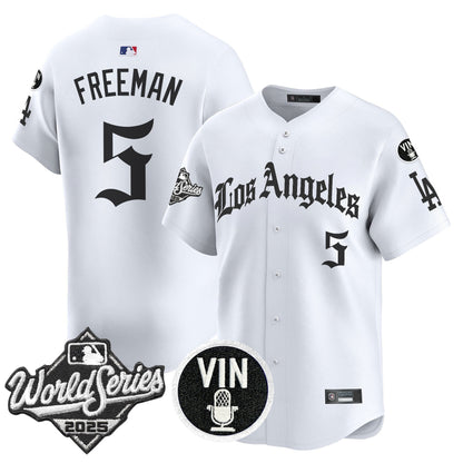 Men's Dodgers 2025 World Series Vapor Premier Limited Jersey - LA Gothic Edition - All Stitched