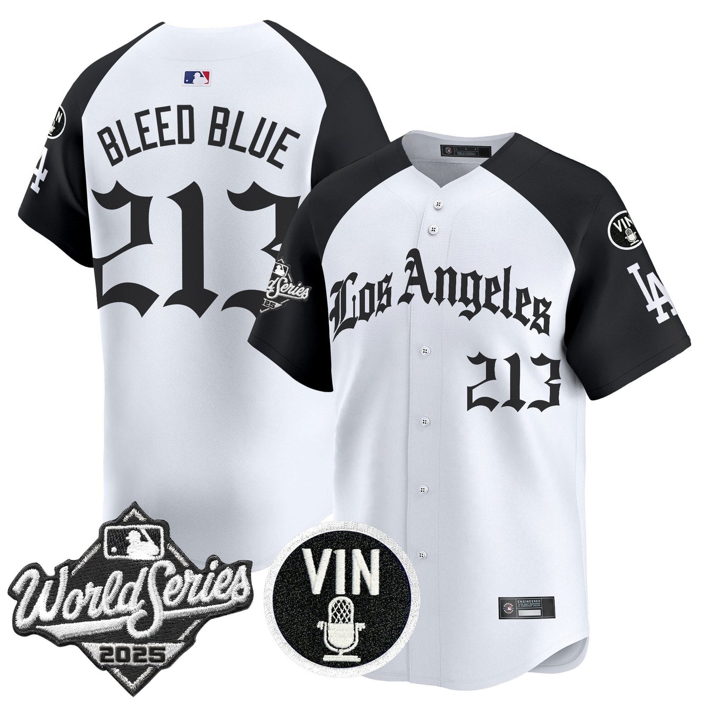 Men's Dodgers 2025 World Series Vapor Premier Limited Jersey - LA Gothic Edition - All Stitched