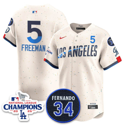 Los Angeles Dodgers 2025 NL Champions Jersey - All Stitched