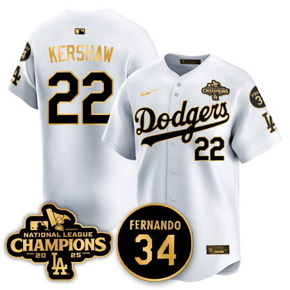 Los Angeles Dodgers 2025 NL Champions Jersey - All Stitched
