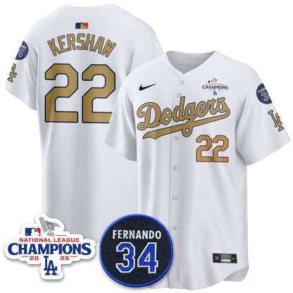 Los Angeles Dodgers 2025 NL Champions Jersey - All Stitched