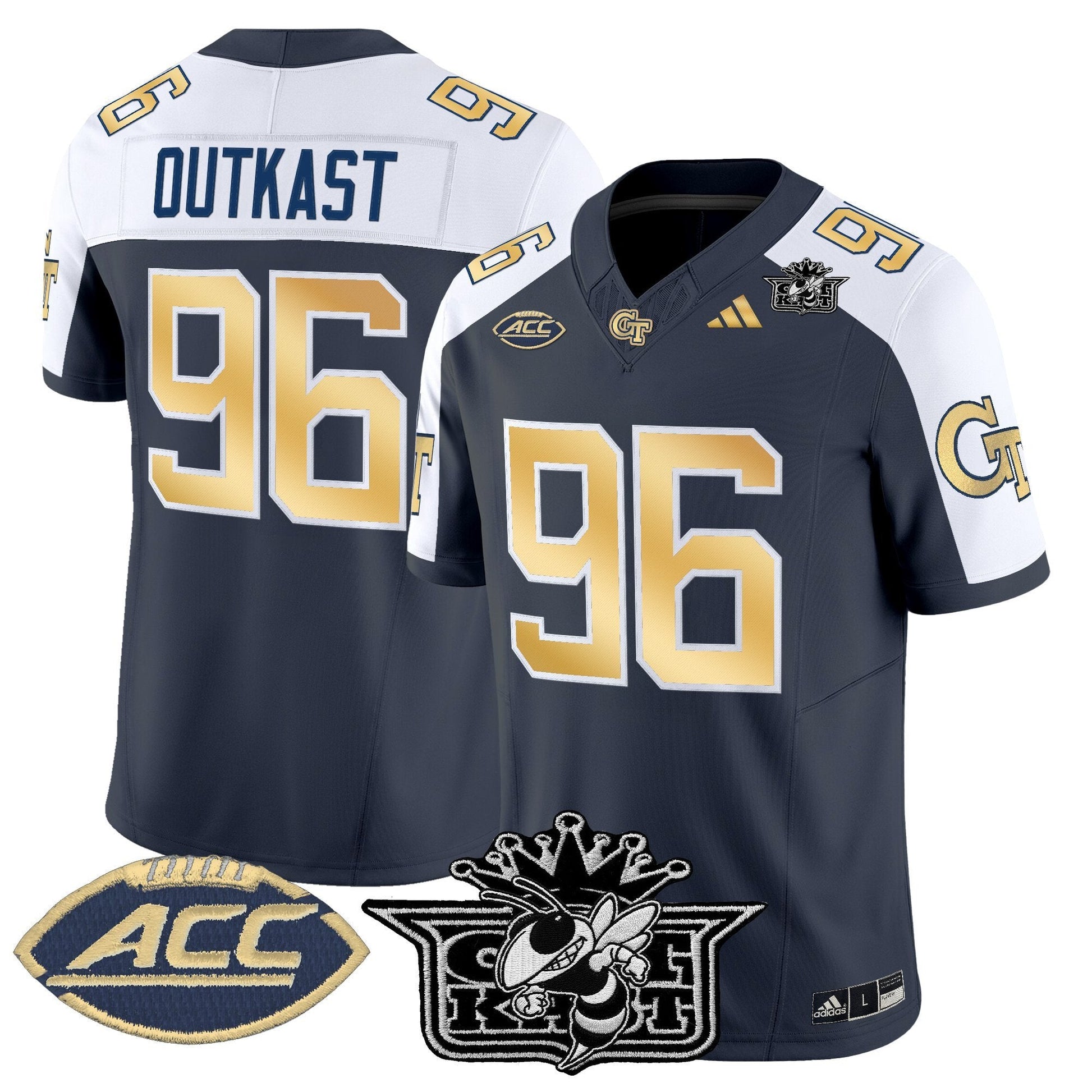 Men's Outkast x Georgia Tech Yellow Jackets 2025 Vapor Limited Jersey - All stitched
