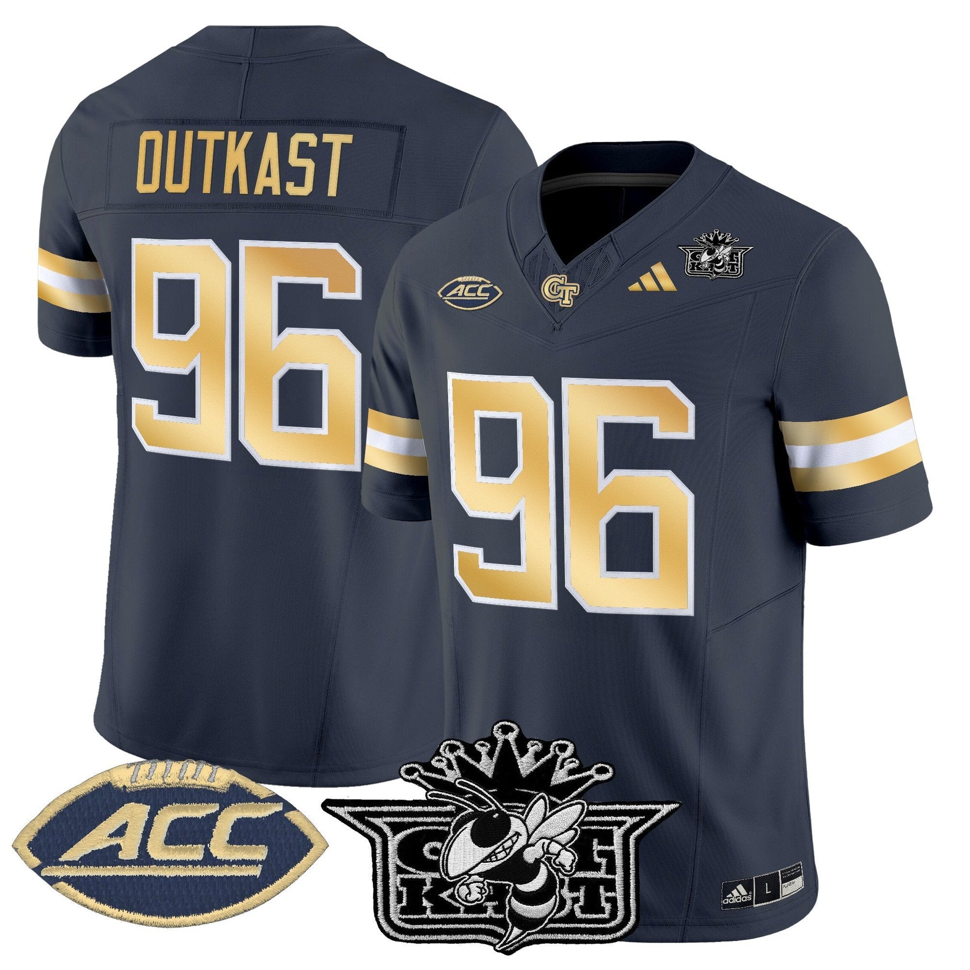 Men's Outkast x Georgia Tech Yellow Jackets 2025 Vapor Limited Jersey - All stitched
